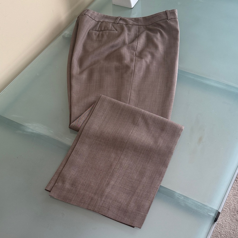 Ann Taylor Pants Ann Taylor Wool Blend Brown High Rise Wide Leg Pants size 14